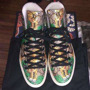 Gucci raging tiger hi-top sneakers